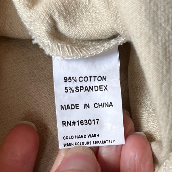 Princess Polly Cotton Blend Light Yellow Tan Khaki Wide Leg Pants Size 8 - Picture 3 of 9